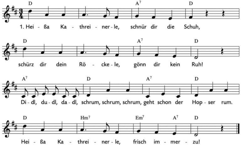 Heissa Kathreinerle Text Noten Kinderkabinett Heissa Kathreinerle Text Noten Kinderkabinett