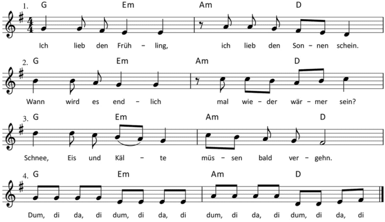 Ich Lieb Den Frühling Text Deutsch Ich lieb den Frühling - Text & Noten - Kinderkabinett
