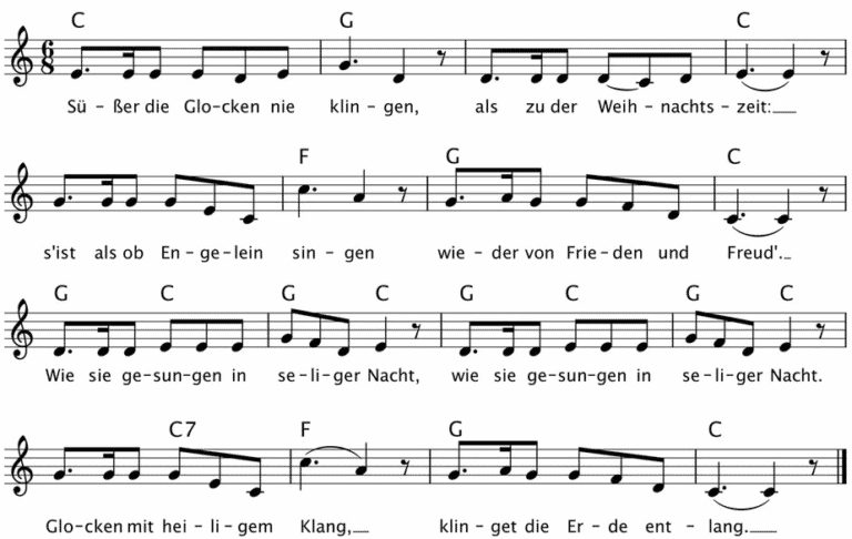 Süßer die Glocken nie klingen - Text & Noten - Kinderkabinett