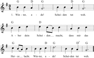 Winter ade, scheiden tut weh - Text & Noten - Kinderkabinett